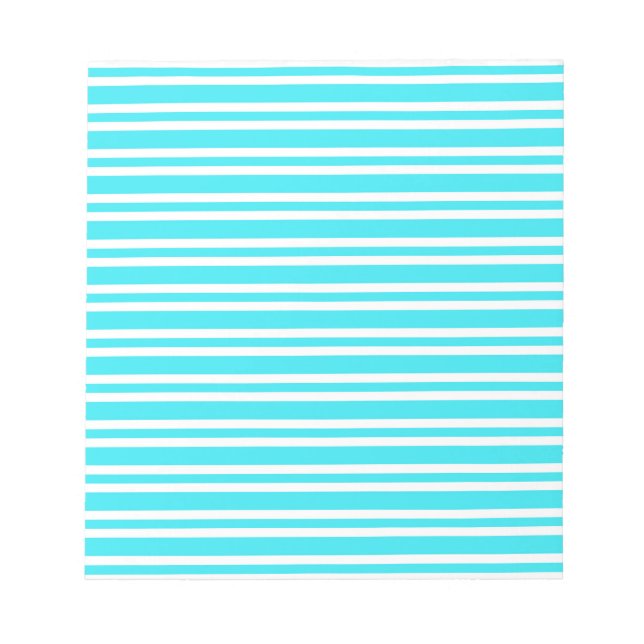 Bloc De Notas Patrón de rayas blancas y azules (Frente)