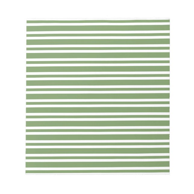 Bloc De Notas Patrón de rayas blancas y verdes (Frente)