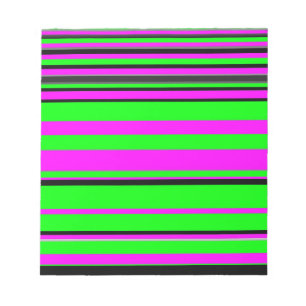 Bloc De Notas Patrón de rayas color negro verde rosado caliente