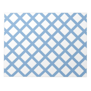 Bloc De Notas Patrón de rayas de diamante azul de Harlequin blan