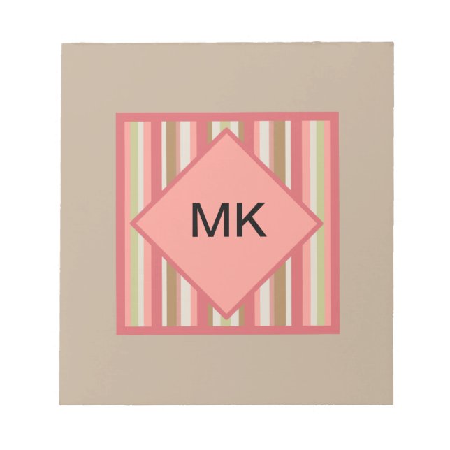 Bloc De Notas Patrón de rayas de paprika (Frente)