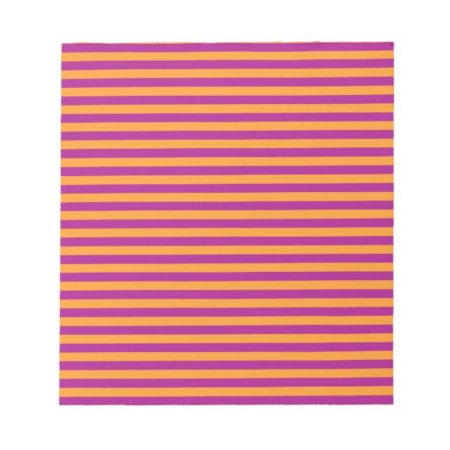 Bloc De Notas Patrón de rayas naranjas moradas (Frente)
