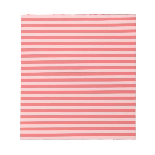 Bloc De Notas Patrón de rayas rosadas rojas (Frente)
