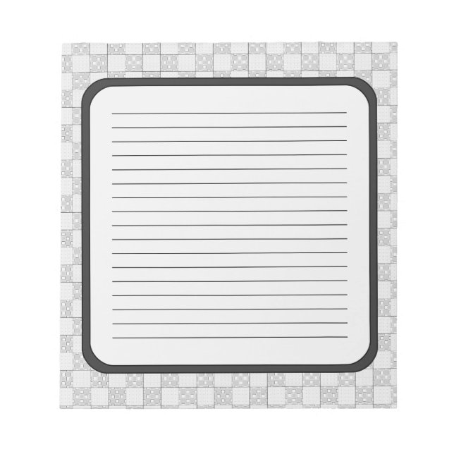 Bloc De Notas Patrón de retazos grises (Frente)