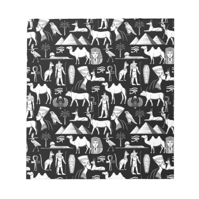 Bloc De Notas Patrón de símbolos jeroglífico de Egipto antiguo (Frente)