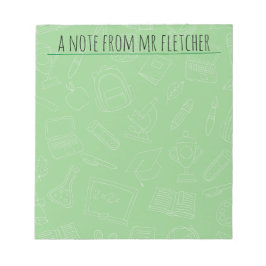 Bloc De Notas Patrón De Suministros Escolares Dibujados A Mano P