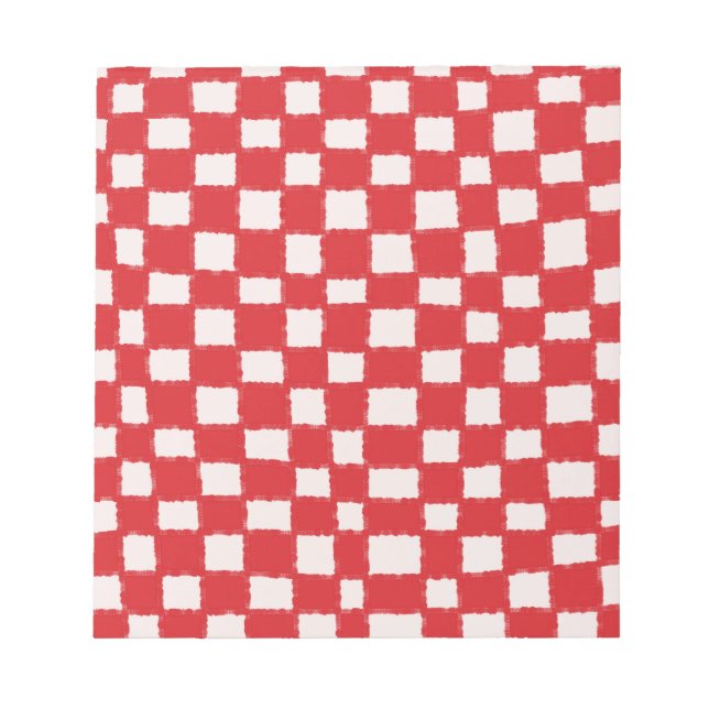 Bloc De Notas Patrón de tablero de cheques rojo oscuro (Frente)