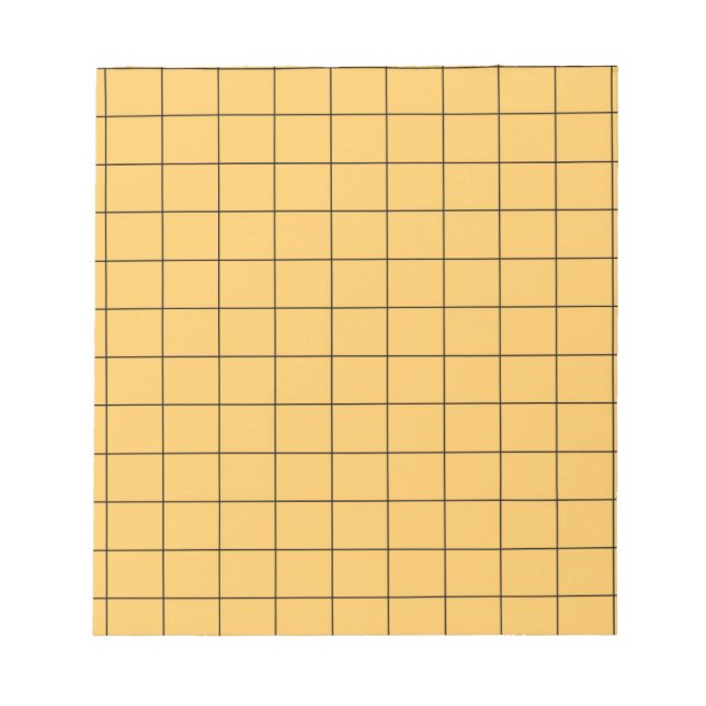 Bloc De Notas Patrón de tablero negro y amarillo de Gingham revi (Frente)