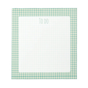 Bloc De Notas Patrón de verificación de gingham azul vintage