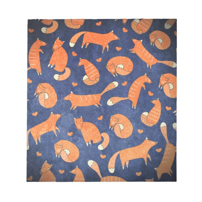 Bloc De Notas Patrón de zorro animal feliz (Frente)