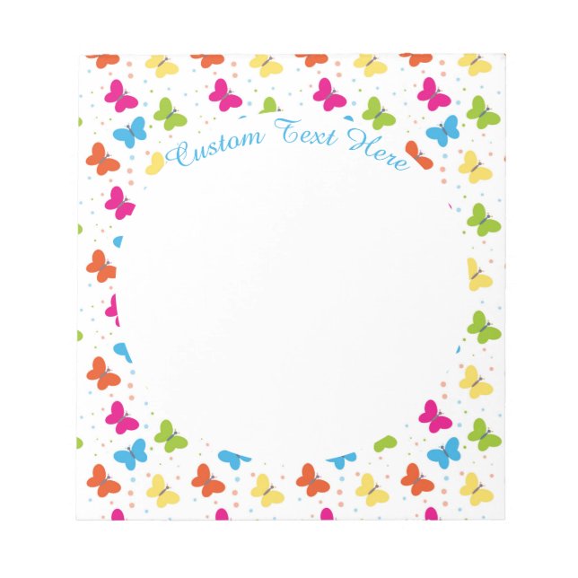Bloc De Notas Patrón decorativo de mariposa cúpula personalizado (Frente)