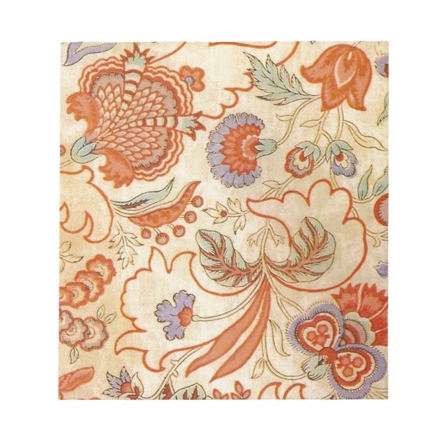 Bloc De Notas Patrón floral antiguo de Chintz Paisley (Frente)
