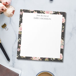 Bloc De Notas Patrón floral de las flores rosadas de color de ag