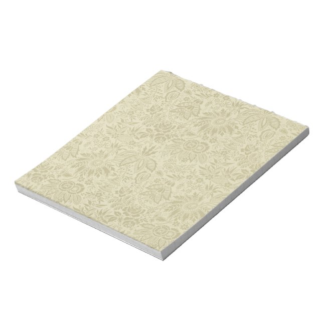 Bloc De Notas Patrón floral Sage verde Damasco antiguo (Lado Izquierdo)