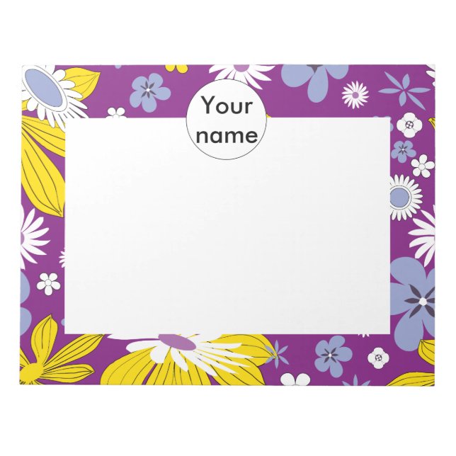 Bloc De Notas Patrón floral sin foco (Frente)