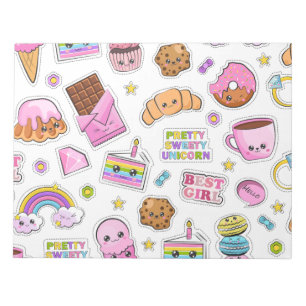 Bloc De Notas Patrón gracioso unicornio mágico arco iris