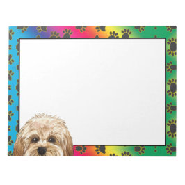 Bloc De Notas Patrón maltipoo colorido de pezuña de perro
