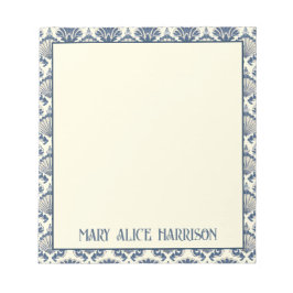 Bloc De Notas Patrón marino azul marino y crema