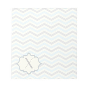 Bloc De Notas Patrón moderno de cheurón azul, gris, marfil