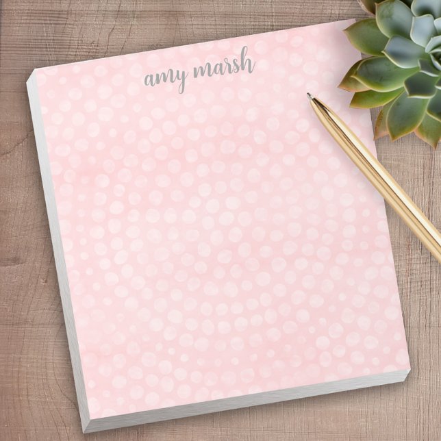 Bloc De Notas Patrón moderno de punto de Boho con nombre de guió (Personalized notepad - great for a gift or your home office)