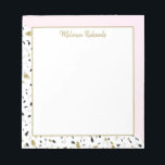 Bloc De Notas Patrón moderno Rubor de mármol rosa dorado Terrazz<br><div class="desc">Bloc de notas moderno de patrón Rubor Pink Gold Marble Terrazzo</div>