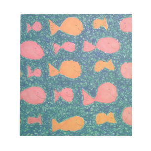 Bloc De Notas Patrón Pintado de Peces Tropicales