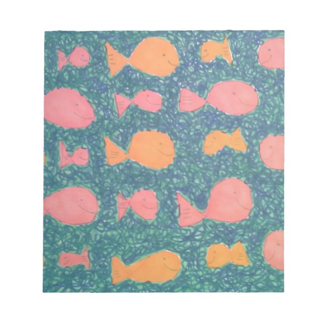 Bloc De Notas Patrón Pintado de Peces Tropicales (Frente)