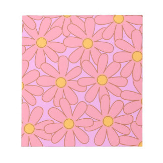 Bloc De Notas Patrón Preppy Púrpura Flor Simple Flor