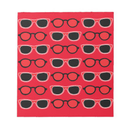 Bloc De Notas Patrón rojo negro de gafas de sol