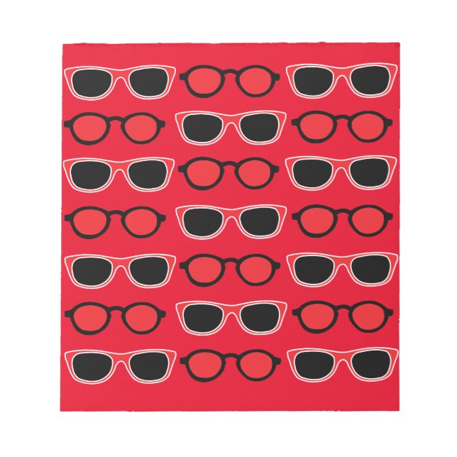 Bloc De Notas Patrón rojo negro de gafas de sol (Frente)