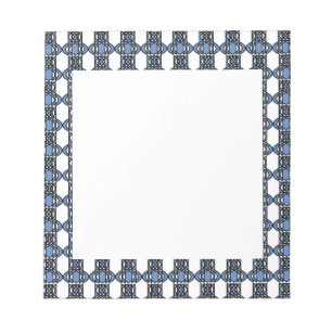 Bloc De Notas Patrón Scarab de resumen de color azul elegante