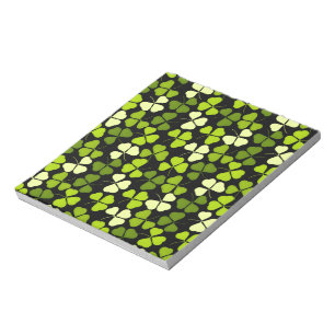 Bloc De Notas Patrón Shamrock oscuro Verde y Negro