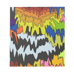 Bloc De Notas Patrón Trippy de Raya Groovy Colorido de Goteo Líq