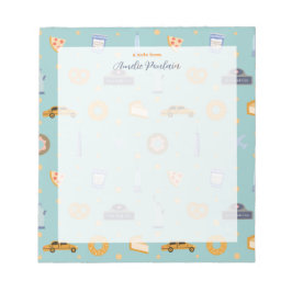 Bloc De Notas Patrón urbano de NYC Nombre verde turquesa