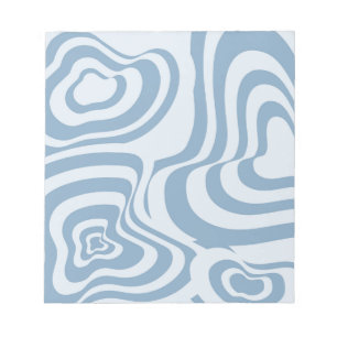 Bloc De Notas Patrón Y2K de Groovy Swirl Groovy Blue Retro