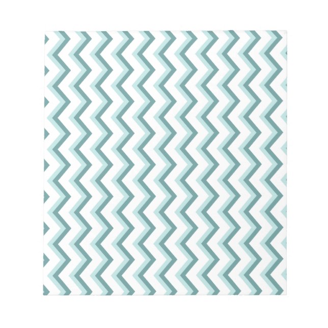 Bloc De Notas Patrón ZigZag Chevron en verde menta (Frente)