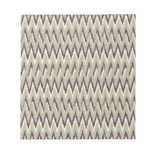 Bloc De Notas Patrón ZigZag de café y salvia