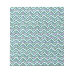 Bloc De Notas Patrón ZigZag del Relieve metalizado arcoiris