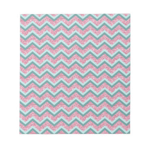Bloc De Notas Patrón ZigZag Purpurina rosa