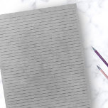 Bloc De Notas Pautado | Fondo gris de papel blanco gris<br><div class="desc">Bloc de notas gobernado por la universidad - Páginas de tamaño de carta estándar - 8, 5" X 11" con líneas reguladas por el Colegio Negro en cada página para una escritura sencilla - Papel portátil de un lado con fondo gris vintage</div>