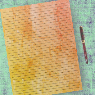 Bloc De Notas Pautado Vintage Naranja color de agua amarillo