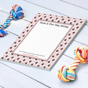 Bloc De Notas Paws and Bones Dog Sitter Dog Groomer