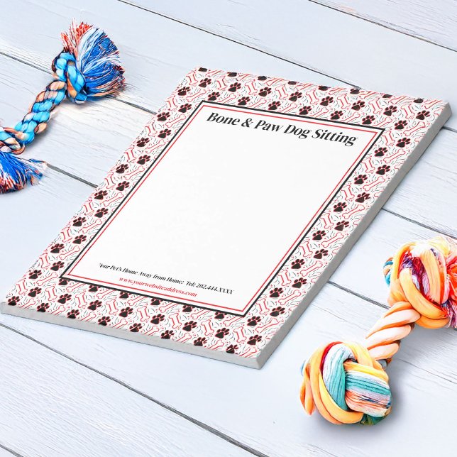 Bloc De Notas Paws and Bones Dog Sitter Dog Groomer (Subido por el creador)