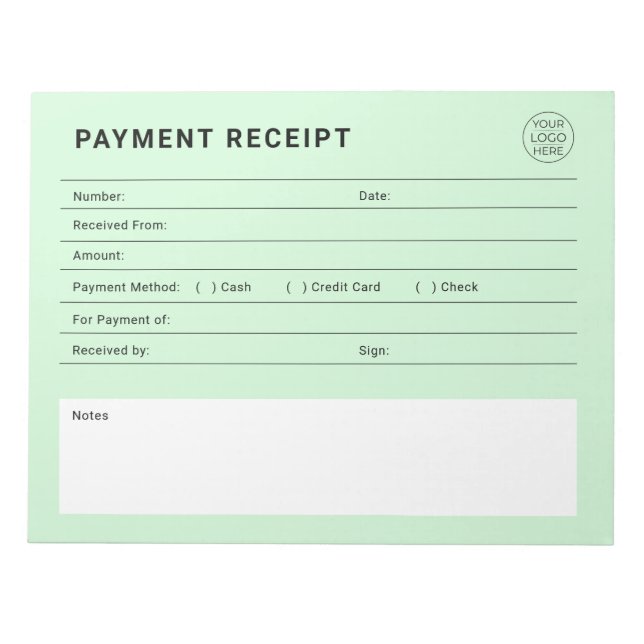 Bloc De Notas Payment Receipt Business Logo (Frente)