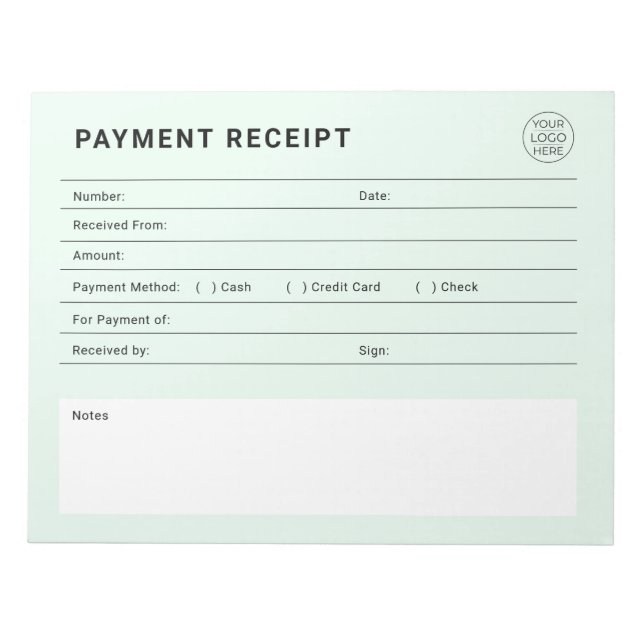 Bloc De Notas Payment Receipt Business Logo (Frente)