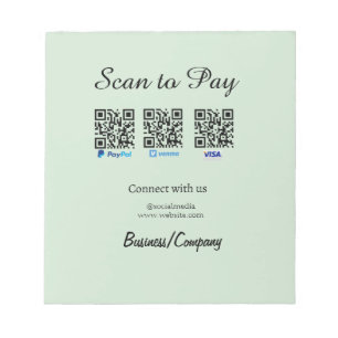 Bloc De Notas paypal venmo visa tarjeta de escaneo para pagar QR