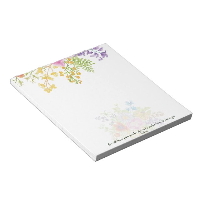 Bloc De Notas Paz perfecta acuarela floral   (Lado Derecho)