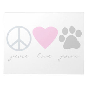 Bloc De Notas Peace Love Paws