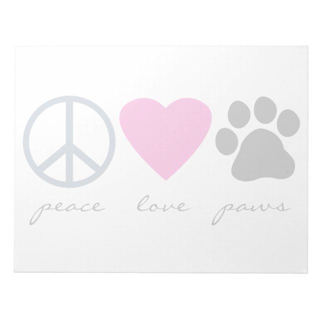 Bloc De Notas Peace Love Paws (Frente)
