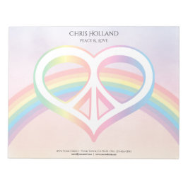 Bloc de notas Peace & Love Rainbow de 11" x 8,5"